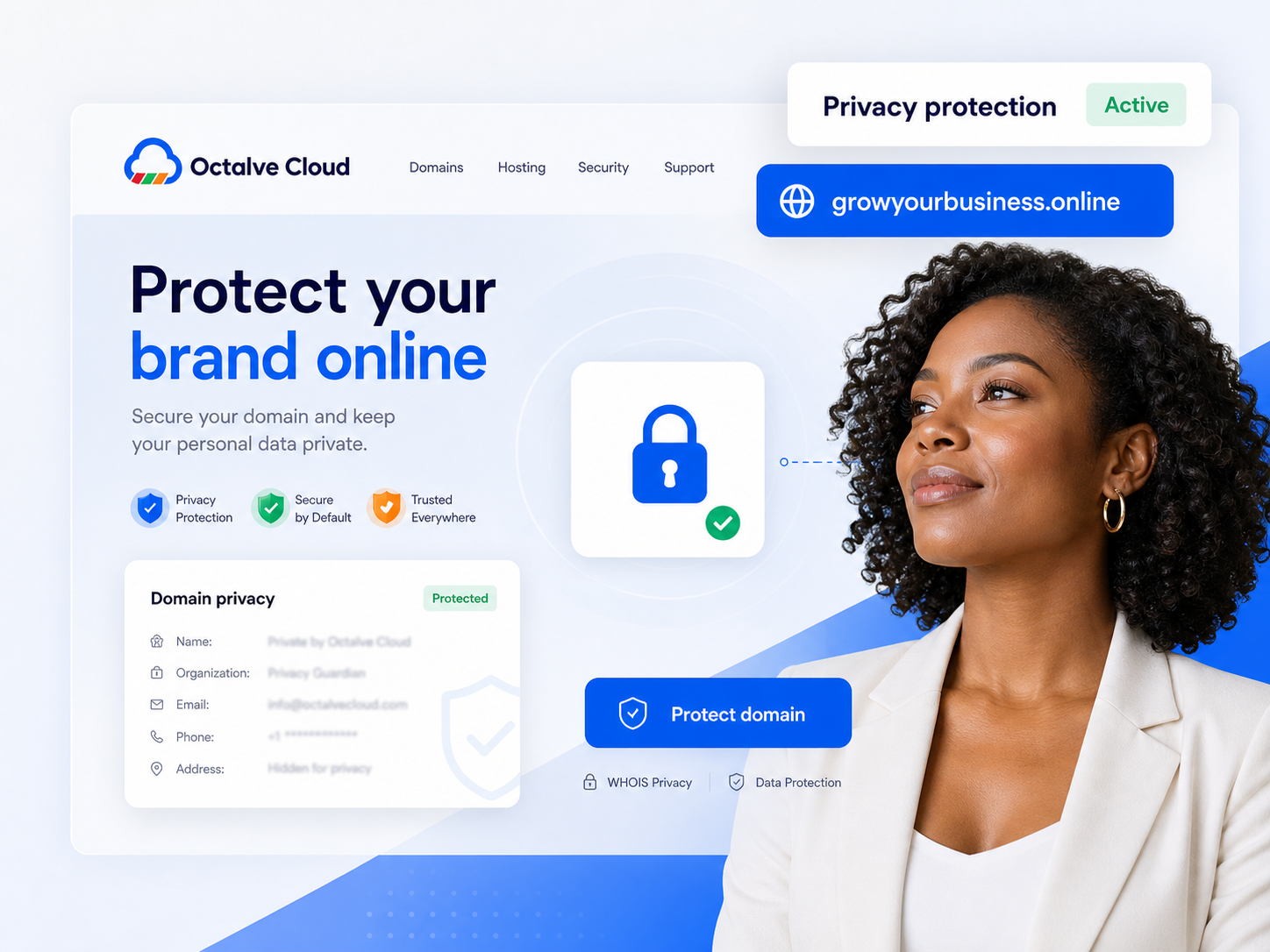 Octalve Cloud SSL and domain privacy protection